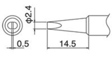 Hakko - T18-D24 - Hakko T18 ϵ, 2.4 mm ƽ ͷ, ʹHakko FX-600,Hakko FX-888D		