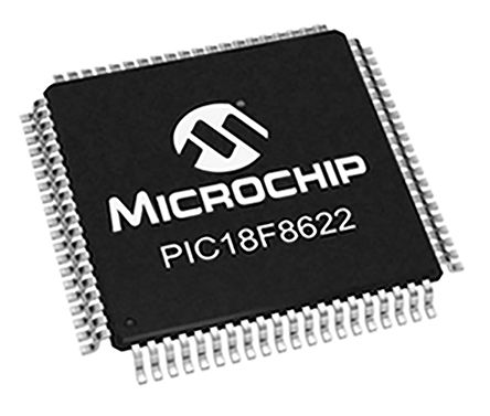 Microchip - PIC18F8622-I/PT - PIC18F ϵ Microchip 8 bit PIC MCU PIC18F8622-I/PT, 40MHz, 64 kB ROM , 3936 B RAM, TQFP-80		