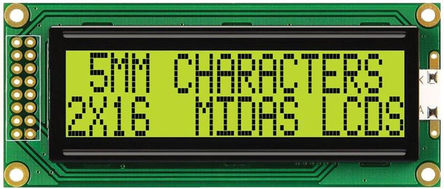 Midas - MC21605B6WD-SPTLY - Midas B ϵ ͸ ĸ LCD ɫʾ MC21605B6WD-SPTLY, LED, 216ַ, 4 λ ӿ		