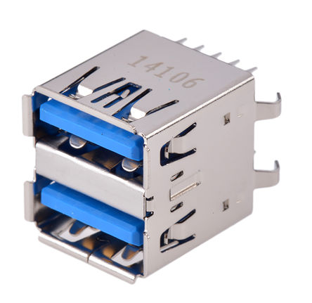 Molex - 48409-0003 - Molex 48409 ϵ 2 ˿ ֱ USB3.0 A  USB  48409-0003, ͨ, 30 V, 1.8A		