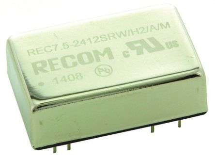 Recom - REC7.5-2412SRW/H2/A/M - Recom REC7.5 ϵ 7.5W ʽֱ-ֱת REC7.5-2412SRW/H2/A/M, 18  36 V ֱ, 12V dc, 625mA, 2kV dcѹ		