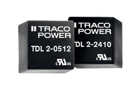 TRACOPOWER - TDL 2-2411 - TRACOPOWER TDL 2 ϵ 2W ʽֱ-ֱת TDL 2-2411, 18  36 V ֱ, 5V dc, Maximum of 400mA, 1.5kV dcѹ, 84%Ч		