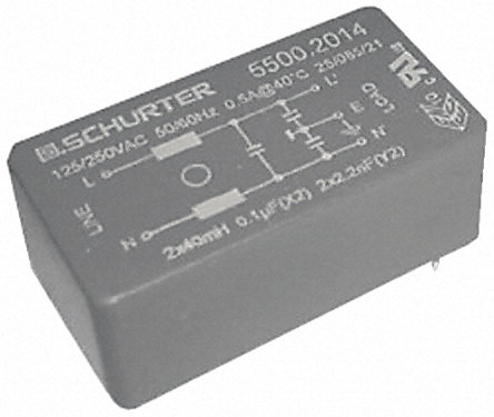 Schurter - 55002015 - Schurter FPP2 ϵ 1A 250 V , 60Hz ͨ RFI ˲ 55002015, Ӷ		