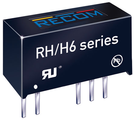 Recom - RH-1212D/H6 - Recom RH ϵ 1W ʽֱ-ֱת RH-1212D/H6, 12V dc, 42mA, 4kVѹ, 84%Ч, 7 Pin SIPװ		