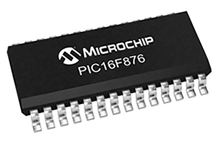 Microchip - PIC16F876-04I/SO - Microchip PIC16F ϵ 8 bit PIC16F MCU PIC16F876-04I/SO, 4MHz, 14 kB ROM , 368 B RAM, PLCC-28		