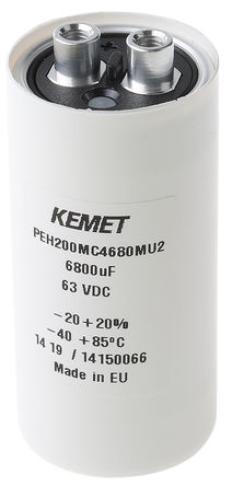 KEMET - PEH200MC4680MU2 - KEMET PEH200 ϵ 63 V ֱ 6800F ̰װ  PEH200MC4680MU2, 20%ݲ, 21m(ֵ), +85C,  - ݶ߶ӣװ		