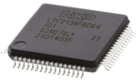 NXP - LPC2138FBD64/01,15 - LPC21 ϵ NXP 16/32 bit ARM7TDMI-S MCU LPC2138FBD64/01,15, 60MHz, 512 kB ROM , 32 kB RAM, LQFP-64		