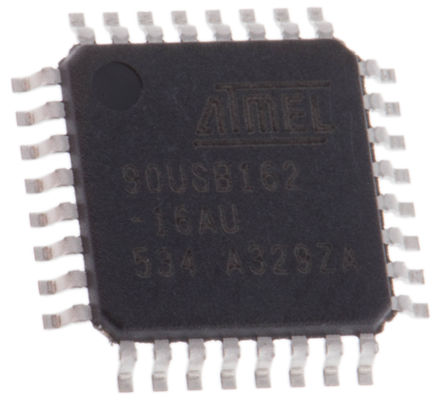 Microchip - AT90USB162-16AU - Microchip AT90 ϵ 8 bit AVR MCU AT90USB162-16AU, 16MHz, 16 kB512 B ROM , 512 B RAM, 1xUSB, TQFP-32		