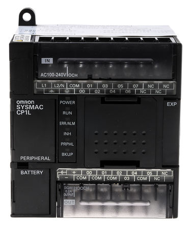 Omron - CP1L-L14DR-A - Omron CP1L ϵ PLC CPU CP1L-L14DR-A, USB, 5000 , 14 I/O ˿, DIN찲װ, 85  264 V 		