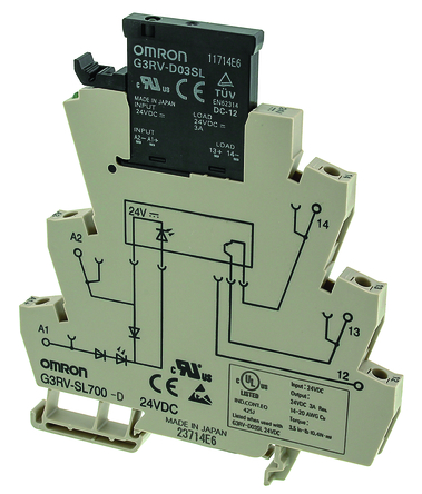 Omron - G3RV-SL500-D 110VAC - Omron 3 A DIN찲װ  ̵̬ G3RV-SL500-D 110VAC, MOSFET, 26.4 V ֱ		
