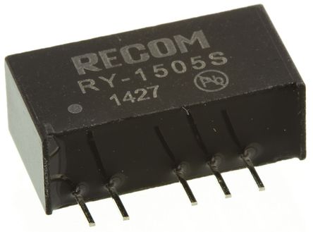 Recom - RY-1505S - Recom RY ϵ 1W ʽֱ-ֱת RY-1505S, 14.25  15.75 V ֱ, 5V dc, 200mA, 1kV dcѹ, SIPװ		