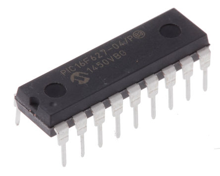Microchip - PIC16F627-04/P - Microchip PIC16F ϵ 8 bit PIC MCU PIC16F627-04/P, 4MHz, 1024 x 14 ֣128 x 8  ROM , 224 B RAM, PDIP-18		