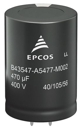EPCOS - B43547A9107M000 - EPCOS B43547 ϵ 400 V ֱ 100F ͨ  B43547A9107M000, 20%ݲ, 520m(ֵ), +105C, B43547װ		