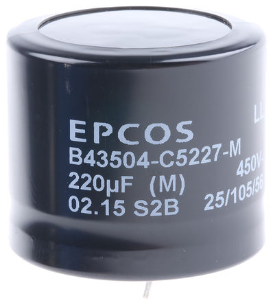 EPCOS - B43504C5227M - EPCOS B43504 ϵ 450 V ֱ 220F ͨ  B43504C5227M, 20%ݲ, 610m(ֵ), +105C		