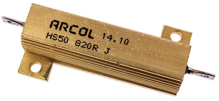 Arcol - HS50 820R J - Arcol HS50 ϵ HS50 820R J 50W 820 5%  尲װ̶ֵ, Ӷ, Ƿװ		