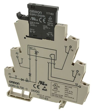 Omron - G3RV-SL700-D 24VDC - Omron 3 A DIN찲װ  ̵̬ G3RV-SL700-D 24VDC, MOSFET, 26.4 V ֱ		